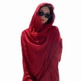 thumbnail image 6 of Oversized Cotton Linen Scarf, Bohemian Solid Color Shawl,190*145,black, 6 of 12