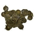 thumbnail image 2 of 50 Pcs Breloques Rondes 16mm Réglages de Pendentif pour Cabochons Collier Artisanat - Bronze 24x21cm, 2 of 8