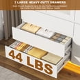 thumbnail image 5 of 75" Tall 3 Doors Armoire Wardrobe Closet with  3 Drawers and Mirror, Large Wardrobe Closet for Bedroom with LED Lights, Wooden Armoire Storage Cabinet with Hanging Rod, Adjustable shelves (White), 5 of 11