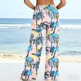 thumbnail image 5 of MYAOYI Women's Summer Hawaiian Tropical Print Wide Leg Pants, Elastic High Waist Casual Trousers, 5 of 7