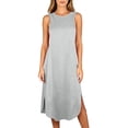 thumbnail image 2 of Horkkom Sleep Shirts for Women Sleeveless Solid Color Crew Neck Nightgowns Comfy Soft Night Dress, S-2XL, 2 of 6
