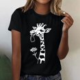 thumbnail image 1 of Nuoqisi T-Shirts pour Femmes Grande Taille à Manches Courtes, Col Rond, T-Shirt Graphique Décontracté, 1 of 6