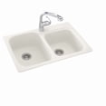 thumbnail image 2 of Dual Mount Composite 33x22x9 1-Hole Double Bowl Kitchen Sink in Bisque, 2 of 2
