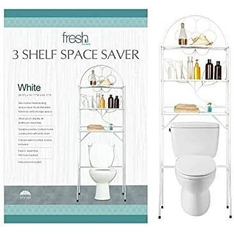 J&V TEXTILES 3-Shelf Bathroom Organizer Over The Toilet