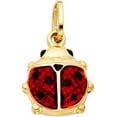 thumbnail image 2 of Solid 14K Gold Box Chain Lady Bug Enamel Pendant Necklace - Choose Length 16" to 24" (0.8 mm, 24.0 Inches), 2 of 5