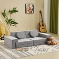 thumbnail image 6 of Ktaxon Corduroy Kids Toddler Couch 14PCS Modular Sofa Set, Convertible Play Couch for Living Room, Playroom, or Bedroom Gray, 6 of 6