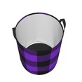 thumbnail image 3 of Fotbe Laundry Hamper With Durable Leather Laundry Basket Purple Buffalo Plaid Thickened Waterproof Round Collapsible Laundry Hamper, Dirty Clothes Laundry Basket, 3 of 8