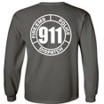 thumbnail image 4 of Fair Game 911 Operator Long Sleeve Shirt Dispatch Fire EMS Police Circle-Charcoal-Small, 4 of 5
