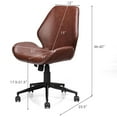 thumbnail image 2 of Gymax Office Home Leisure Chair Mid-Back Upholstered Swivel Height Adjustable Rolling, 2 of 10