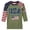 Army Green, variant on 250 Anniversary Usa Shirt Women Patriotic Raglan Sleeve T Shirt For Fourth Of July Celebration Casual Crew Neck Three Quarter Length Tee