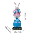 thumbnail image 3 of Tdxkok Easter Cute Bunny and Egg Decorations - Spring Holiday Rabbits Figurines with Colorful Eggs Set Easter Decorations, 3 of 6