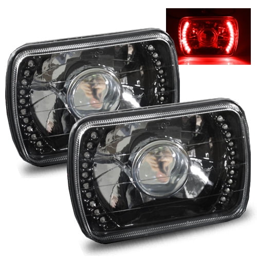 ModifyStreet Red LED Ring H6014/H6052/H6054 7x6 SemiSealed Beam
