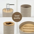 thumbnail image 3 of SDFGTstore Contemporary Bath Organizers Set With Textured Bamboos Top No Metal Materials, 3 of 6
