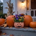 thumbnail image 5 of Halloween Resin Pumpkin Planter, Spooky Flower Pot for Indoor Outdoor Home Decor, 5 of 6