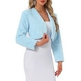 thumbnail image 4 of CHAQUETA CORTA DE FALSO PELO SIN CUELLO DE MANGA LARGA PARA MUJERES INSPIRADA EN CHIC TALLA L(14) AZUL CLARO, 4 of 6