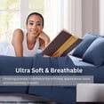 thumbnail image 3 of Full Bed Set Pre-Washed – Brushed Microfiber Full Size Bed in a Bag with Comforter, Flat Sheet, Fitted Sheet, 2 Pillowcases & 2 Shams – Brushed Full Size Bed Set - Navy, 3 of 15