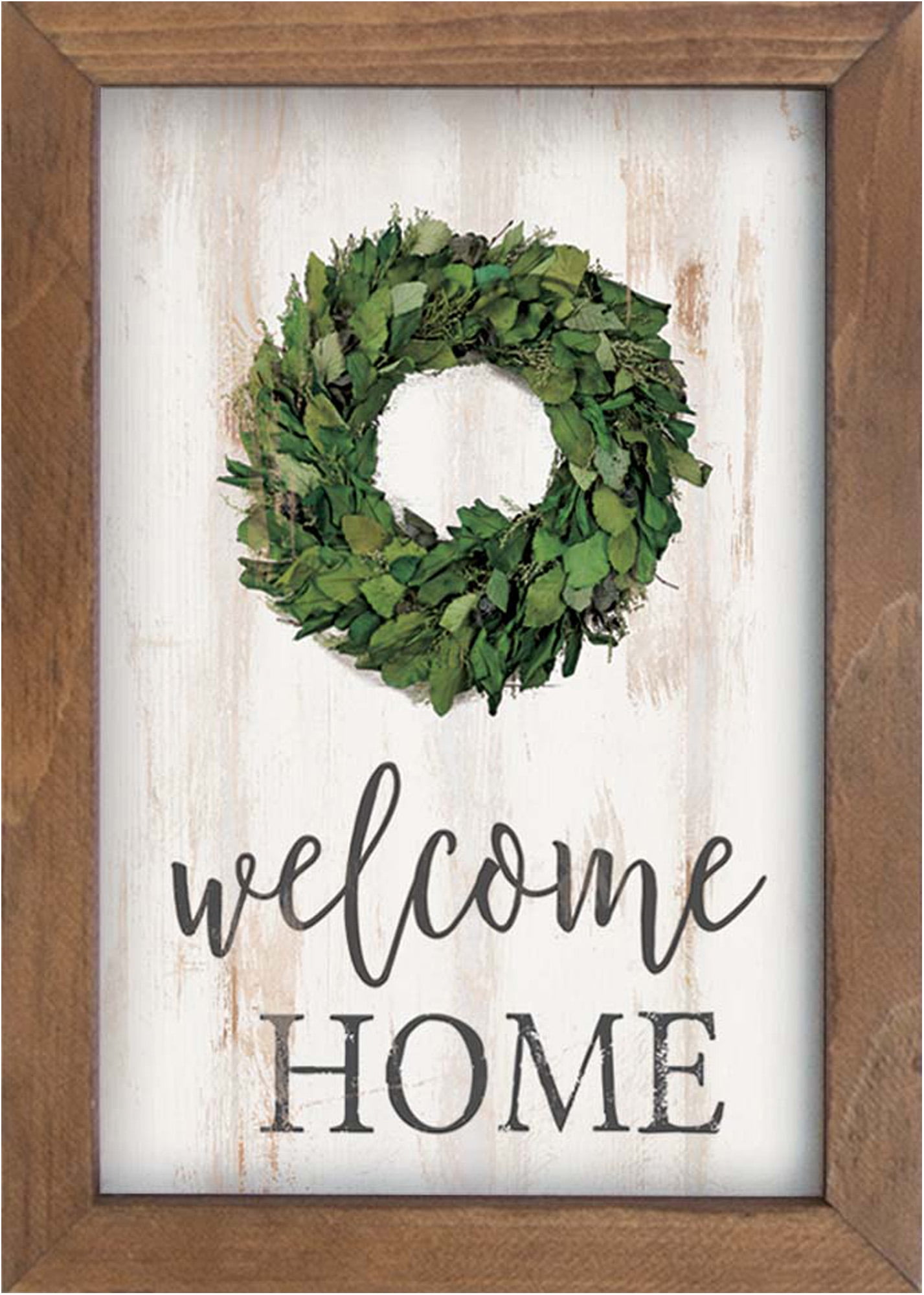 Home Greenery Wreath Whitewash 7 x 10 Inch Pine