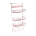 thumbnail image 2 of Organizador de despensa sobre la puerta, estante de especias, cesta colgante multifuncional para lavandería, armario de refrigerador , rosa, 2 of 8