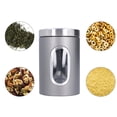 thumbnail image 3 of LYUMO Storage Jar,Stainless Steel Jar,3Pcs Storage Jar Stainless Steel Food Tea Nut Container with Window Durable and Large Capacity for Kitchen, 3 of 9