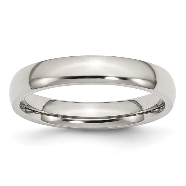 Bague de Mariage en Acier Inoxydable 4mm Demi-Rond Homme Dôme Classique pour Papa Mens pour Lui