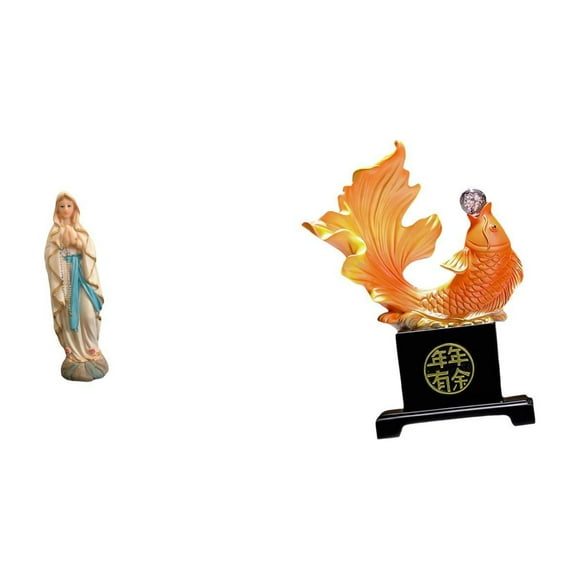 Estatua Figura de Resina Escultura de Dama de Figura Carpa Estatua Colección Religiosa Imagen Realista Adecuada para Estantería Mesa Oficina Dormi