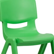 Green Plastic Stackable School Chair with 15.5 Seat Height, PK5