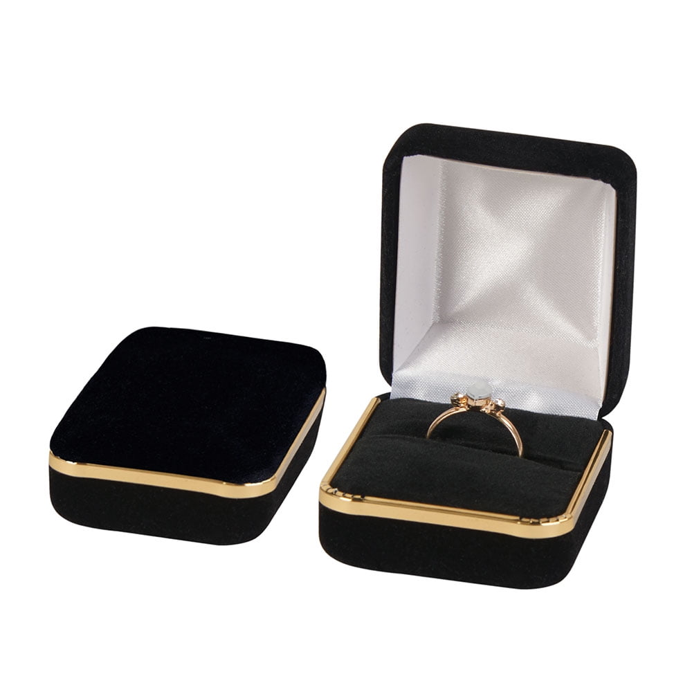 WHOLESALE black Crystal ring boxes FAST SHIPPING from OHIO - - 20 PACK 