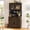 Retro Brown, variant on 71" Tall Pantry Cabinet with Outlets and LED Light, Homieasy 5-Layer Storage Cabinet with 2 Drawers and DIY Pegboard for Kitchen, Dining, Living Room, Garage, White & Rustic