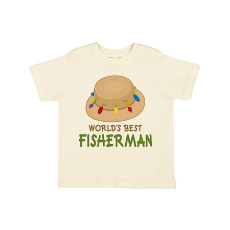 

Inktastic Fishing Gifts Worlds Best Fisherman Gift Toddler Boy Girl T-Shirt