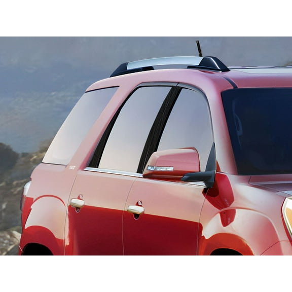 Rvinyl Pillar Post Window Trim Compatible with GMC Acadia 2007-2016 - Aluminum (Brushed Black)