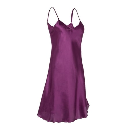 

Tinglu Ice Silk Pajamas Sexy Sleepwear Dress Women Pyjamas Skirt