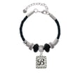thumbnail image 2 of Delight Jewelry Silvertone Pebble Border Initial - B Mom Celtic Knot Leather Bead Bracelet, 7"+2" Extender, 2 of 4