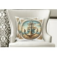 thumbnail image 5 of Ambesonne Nautical Throw Pillow Cover Pack of 2, Vintage Maritime Anchor, 2 Pcs-40"x40", Pale Brown and Soft Blue, 5 of 5