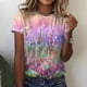 thumbnail image 1 of Puntoco 2024, tops de moda de verano para mujer, camisetas informales holgadas con estampado Floral y cuello redondo, camisetas de manga corta estampadas, 1 of 8