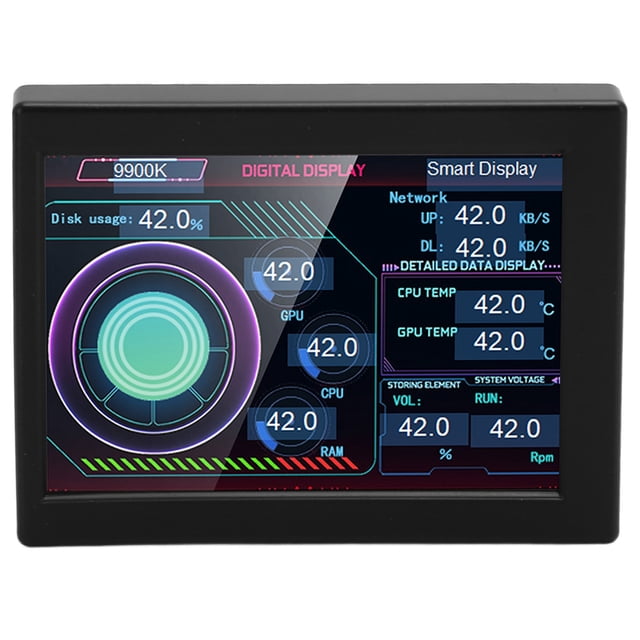 Monitor de Temperatura de Computera, 3,5 Pulgadas, IPS Tipo C, Atenuació Continua, Editor de Temperatorio, Monitor de Datos de Cpu para Chasis de Esprititorio