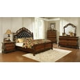 thumbnail image 2 of Exeter California King Tufted Upholstered Sleigh Bed Dark Burl, 2 of 2