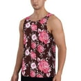 thumbnail image 2 of Fotbe Rose Flowers Pattern Men's Quick Dry Workout Tank Top Gym Muscle Tee Fitness Bodybuilding Sleeveless T Shirt Breathable Workout Shirt-X-Large, 2 of 9