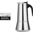 thumbnail image 1 of Coffee Maker,2-4-6-9-12 Cup Stovetop Coffee Maker Stainless Steel Italian Moka Espresso Cafeteira Expresso Percolator Moka - Type 600ML, 1 of 4