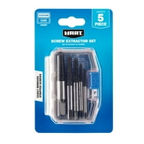 HART 5-Piece Assorted Steel Screw Extractor Set with Modular Case for Screws and Bolt Removal, New