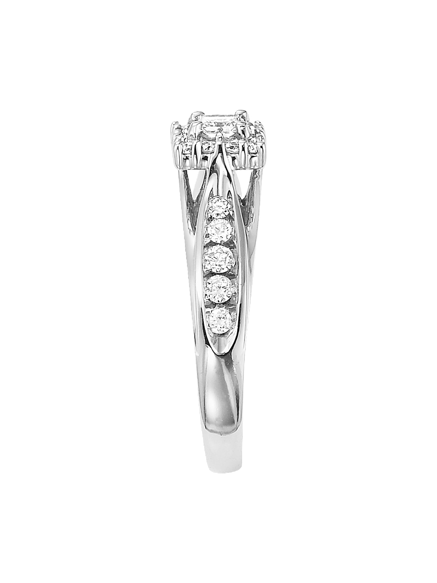 14K White Gold Die-Struck 6-Prong Tall Heavy Peg Head Setting To 5 Ct 1/4 Ct