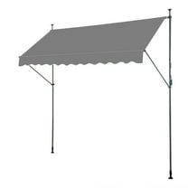 GVN Retractable Awning,Outdoor Sun Shade,118.1"D x 47.2"W x(78.7 -118.1)"H Retractable Awning Grey