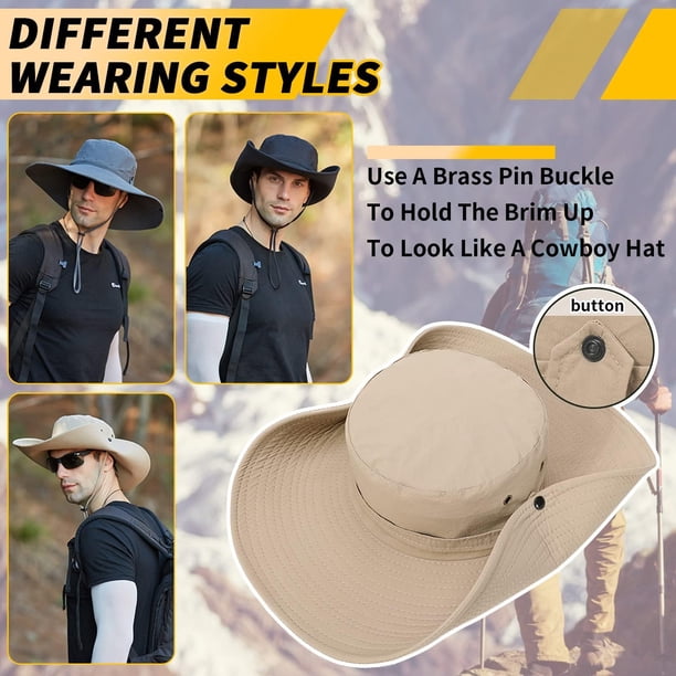 Oversize UPF 50+ Sun Hat Wide Brim Quick-Dry Breathable Fishing Boonie Hat Oversize XXL】 Sun Hat for Men,【UPF50+Waterproof Wide-Brim  main image 3