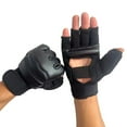 thumbnail image 3 of Half Finger Training Gloves, PU Leather, MMA, Fighting, Kick Boxing, Karate, Muay Thai S Grid, 3 of 4