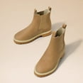 thumbnail image 6 of CMR CHAMARIPA Elevator Boots For Women - Apricot Nubuck Chelsea Boots 7CM / 2.76 Inches, 6 of 9