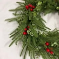 thumbnail image 5 of Cinvoph 18" Artificial Norfolk Wreath Faux Christmas Wreaths for Front Door,Faux Pine Green Wreath for Home, Holiday, Fireplace, Mantle,Wall, Windows, Xmas, Outdoor Decoration, 5 of 8
