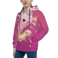 thumbnail image 2 of Haiem Cute Pink Axolotl A Pattern Boys Hoodie, Youth Pullover Hooded Sweatshirt, Kangaroo Pocket Hoodie for Kids Girls -Small, 2 of 6