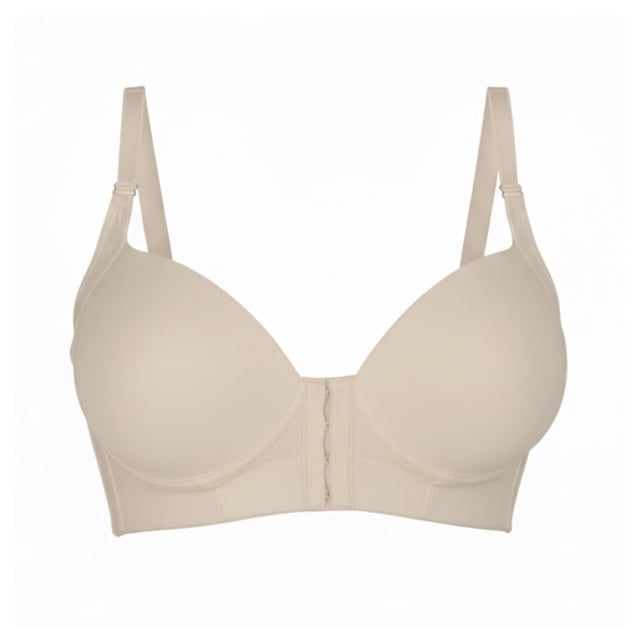 Brassier BrasJade para Mujer, Con Soporte Lateral Copa Ancha, Beige Talla 36B
