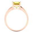 thumbnail image 4 of Clara Pucci 14K Rose Gold Solid Gold Yellow Solitaire Anniversary Ring for Women - 2 cttw Asscher Cut, 4 of 8