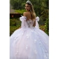 thumbnail image 3 of Women's GLS Gloria Pink and Blue Quinceanera Dress 3D Floral Ball Gown Gl3570 Size L Blue/pink, 3 of 3