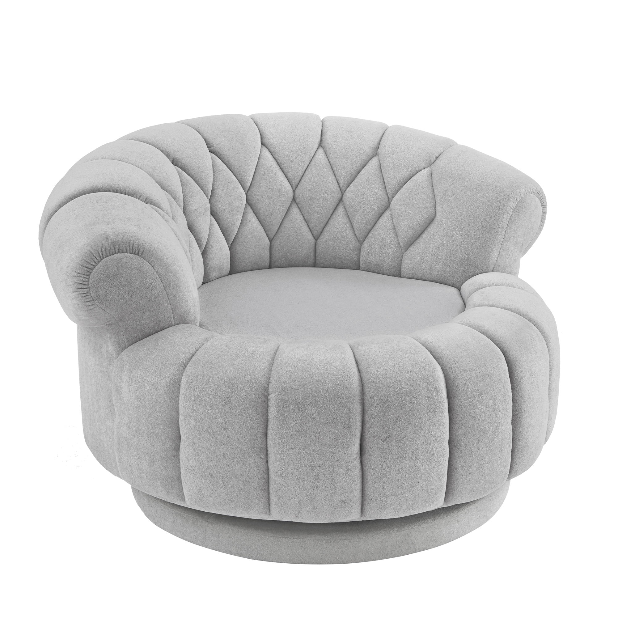 Euroco Swivel Accent Chair 360°Swivel Chair Sofa Barrel Swivel Chair Round Club Chair for Living Room and Bedroom